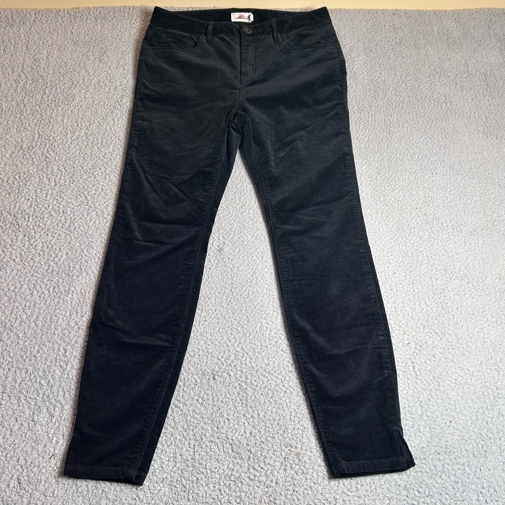 Vineyard Vines Corduroy Pants Womens 8 Black High Waisted Skinny Pants